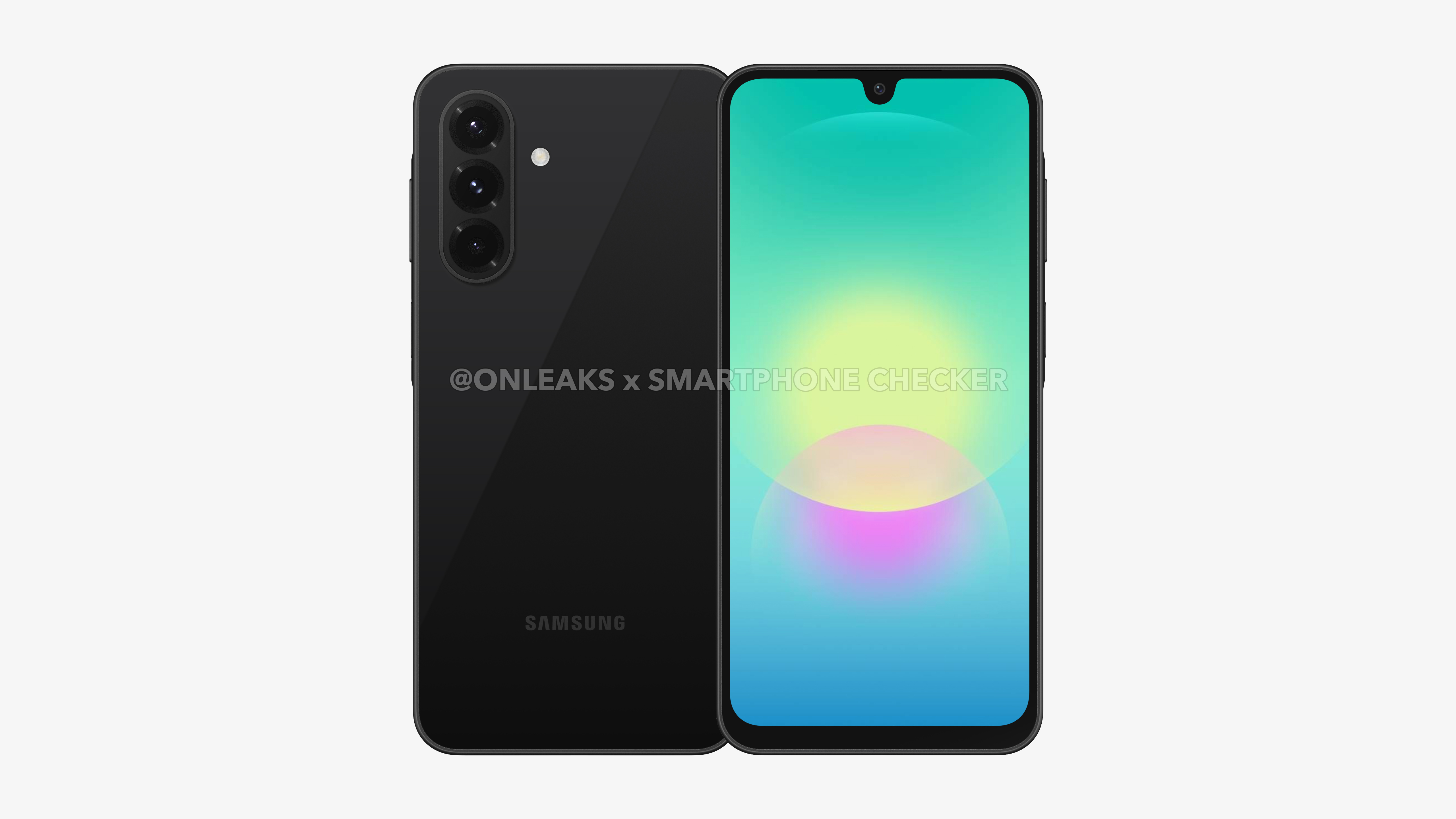 Samsung Galaxy A18 leaked render showing front and rear