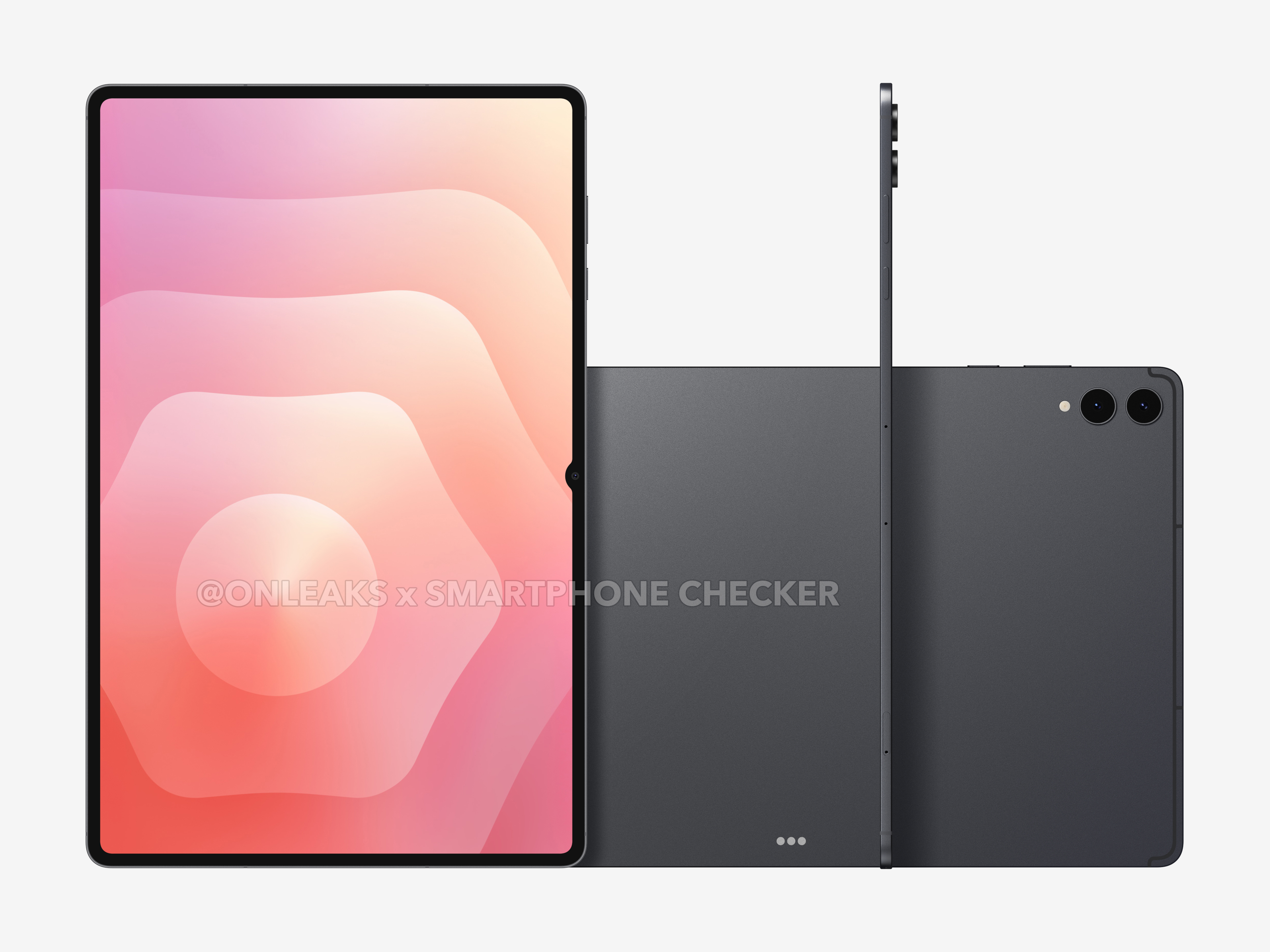 Samsung Galaxy Tab S12 Ultra leaked render showing front, rear and side profile